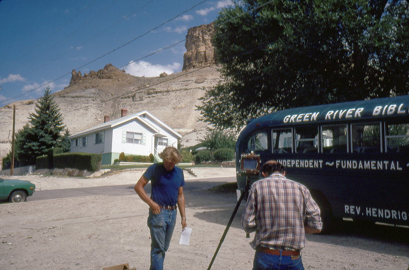 Gordy Bushaw and Doug Munson at the site of O’Sullivan’s Castle Rock, Green River, Wyoming, 1979.