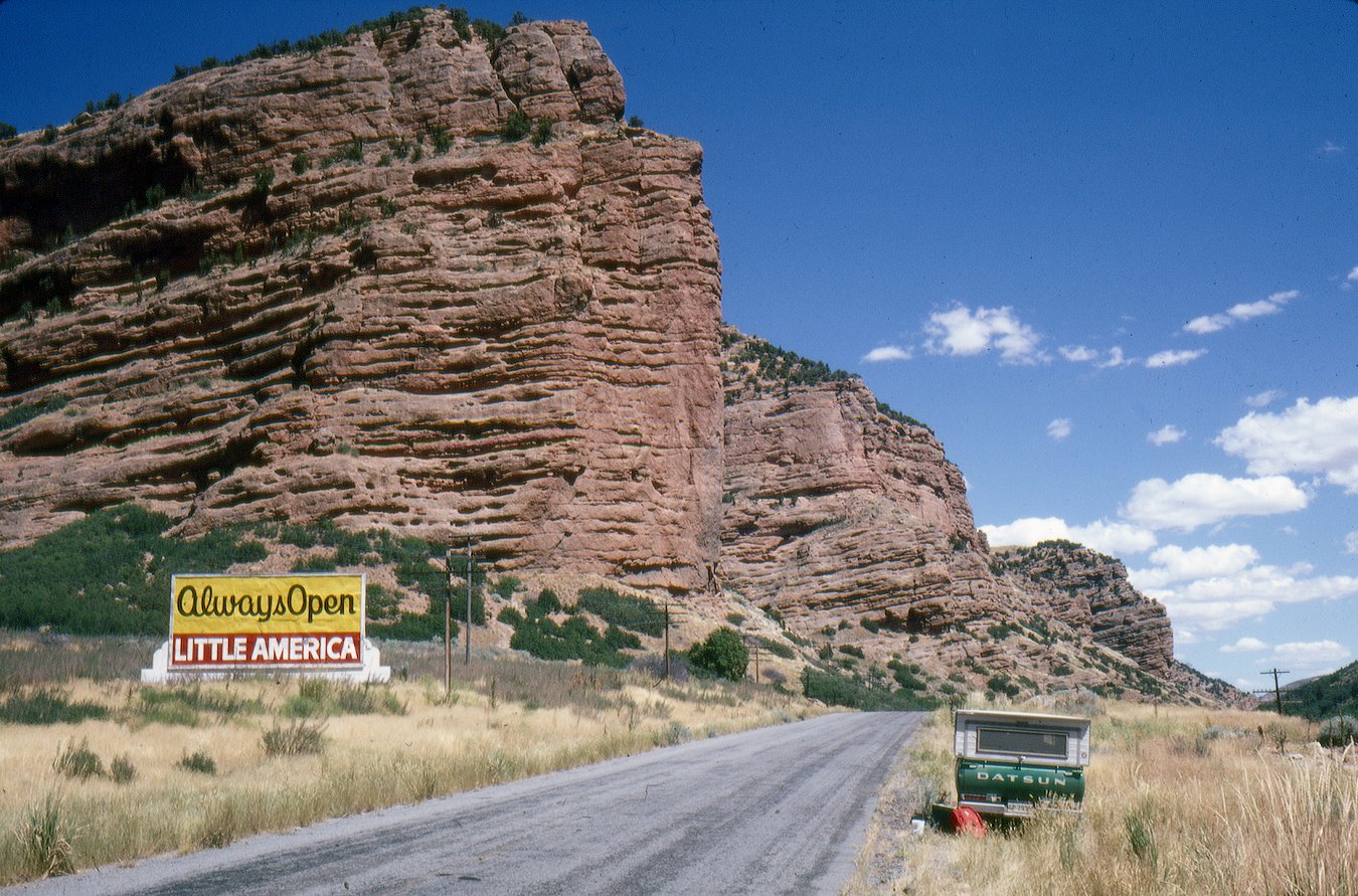 Road passing the Great Eastern, Echo Canyon, Utah, 1978.