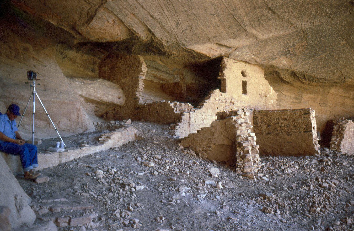 Inside the ruins of Mummy Cave, Canyon del Muerto, Arizona, 1978.