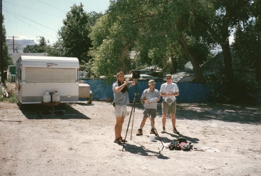 Mark, Toshi, Byron on site, Green River, Wyoming 1997
