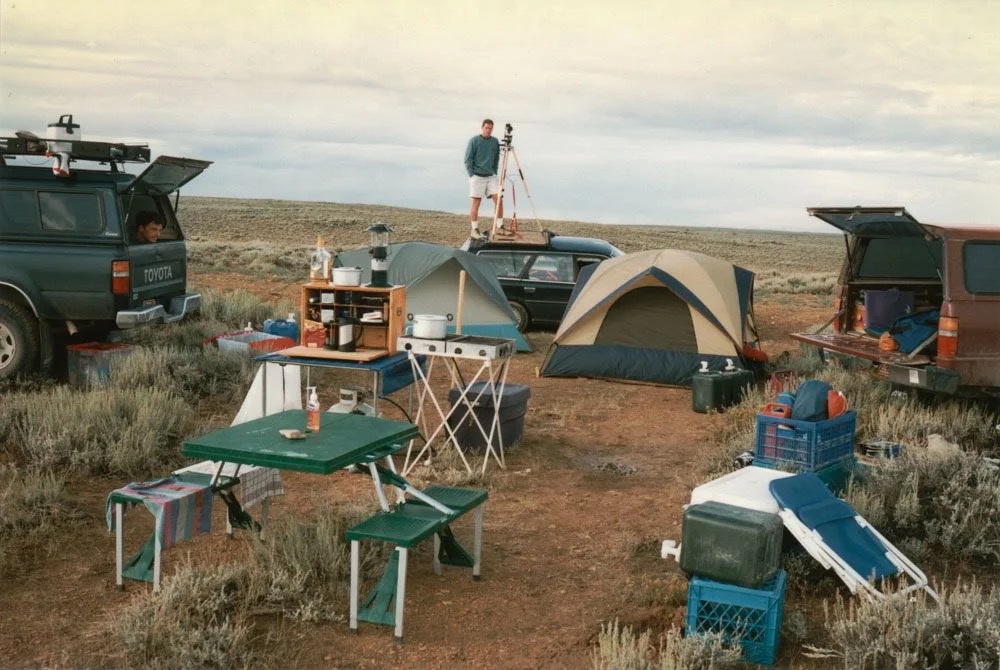 Byron surveying camp above Green River, Wyoming 1998