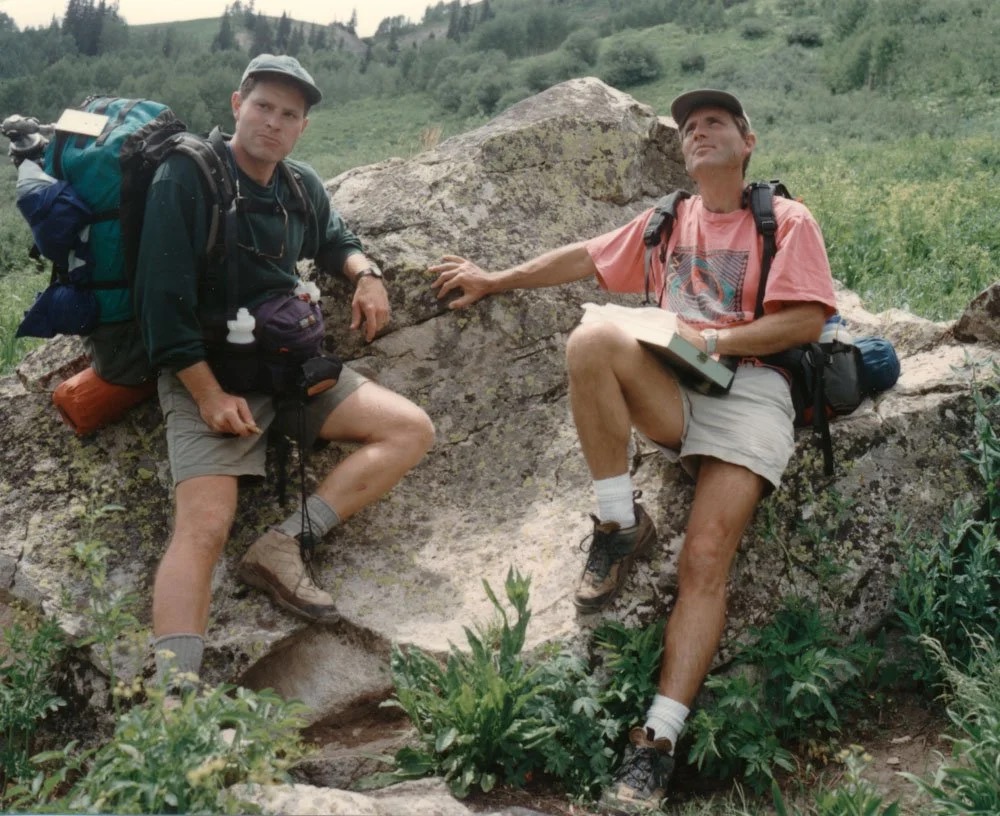 Byron and Mark resting on the hike to Geneva Lake, Colorado 1997